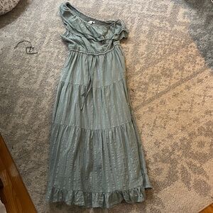 Heartloom One-Shoulder Sage Dress size m